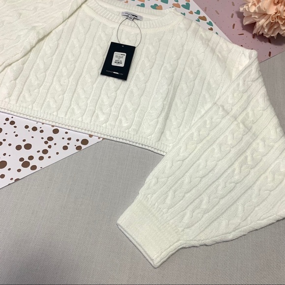 Fashion Nova’ Meet Me Halfway Crop Sweater - Picture 7 of 14